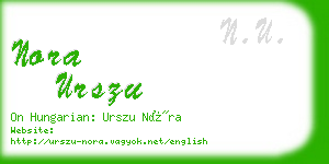 nora urszu business card